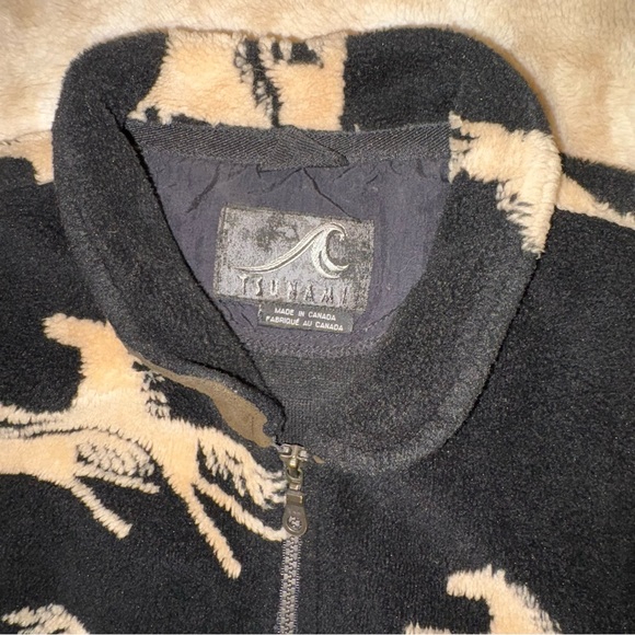Tsunami Fleece Horse Vest Vintage 90s, Black, Gorpcore, Casual Western Rodeo EUC - Picture 4 of 9